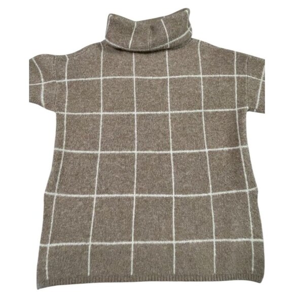 Madewell Windowpane Wool Blend Turtleneck Sweater SIZE-SMALL - Picture 6 of 6